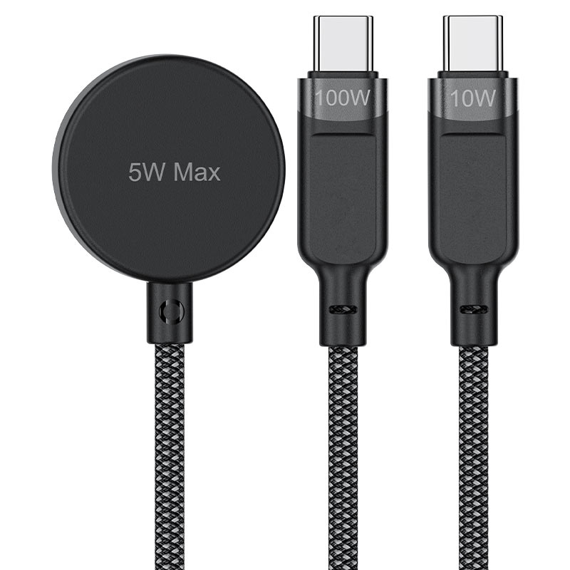AceFast | 17966 | C6-11 | Usb C 3 In 1 100W Intelligent Balance Charging Data Cable | Black AceFast | 17966 | C6-11 | Usb C 3 In 1 100W Intelligent Balance Charging Data Cable | Black